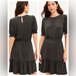 Loft NWT Grey Ruffle Dress sz XL